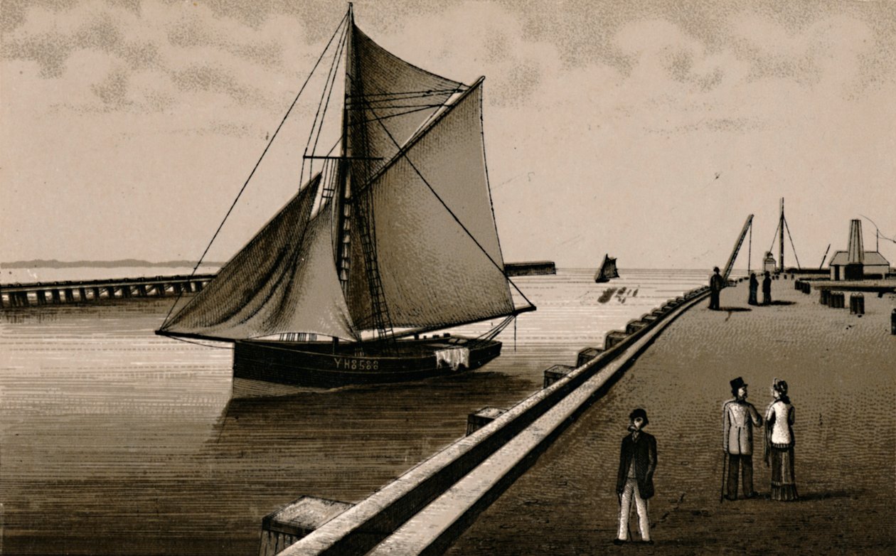 Gorleston Pier, c1880. af Unbekannt