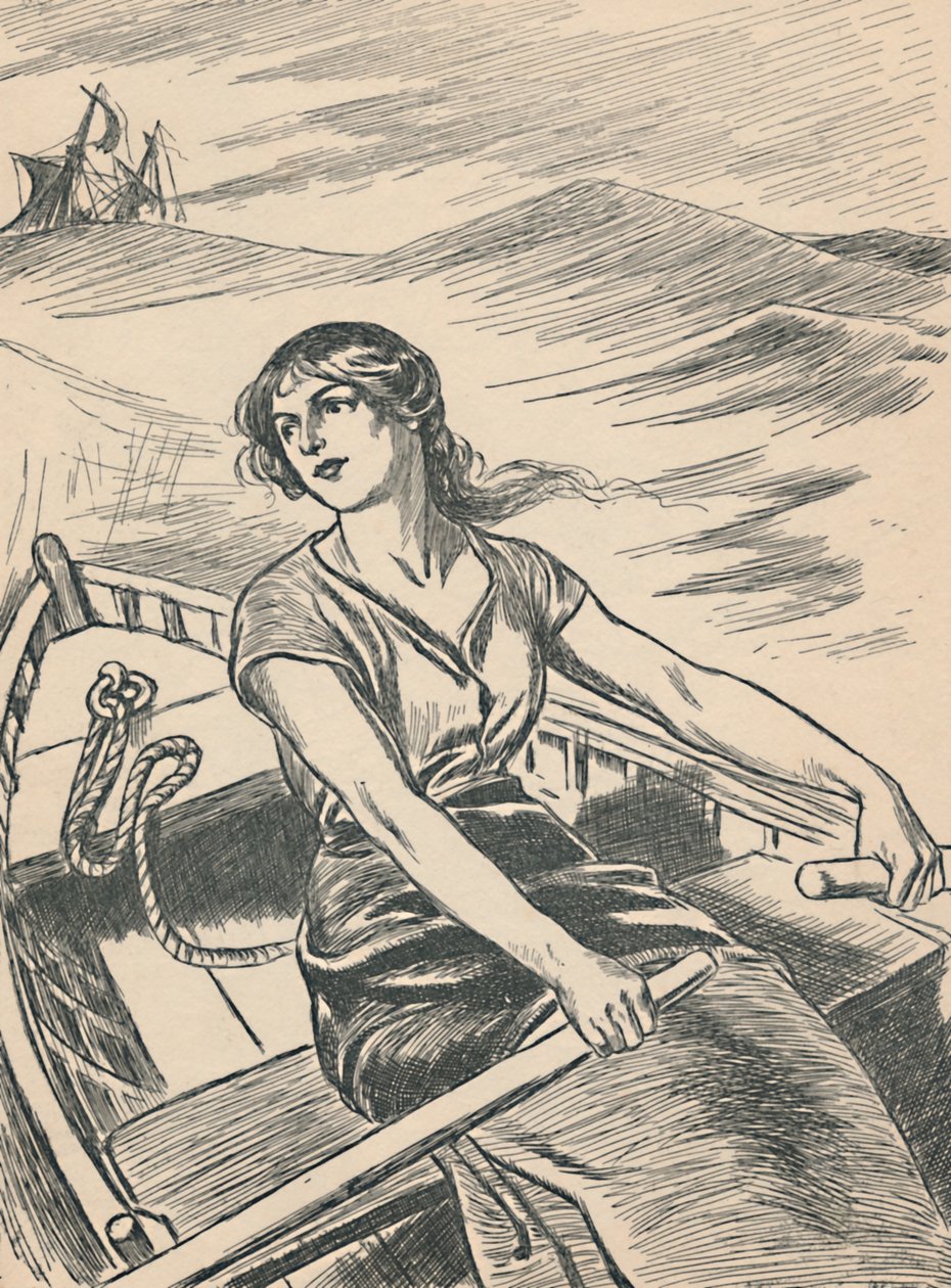 Grace Darling Rows Out To The Wreck, c1907 af Unbekannt