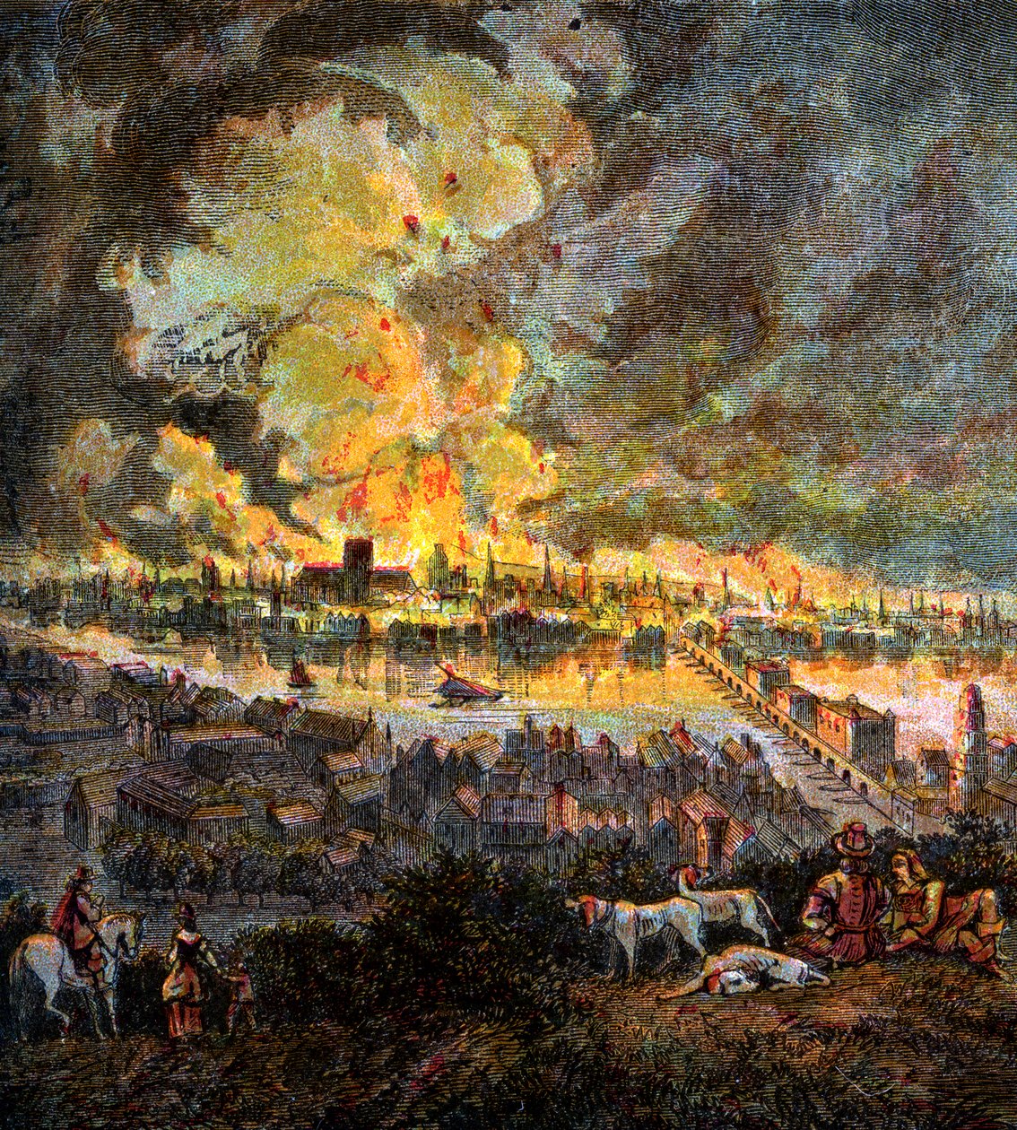Great Fire Of London, 1666, c1850 af Unbekannt