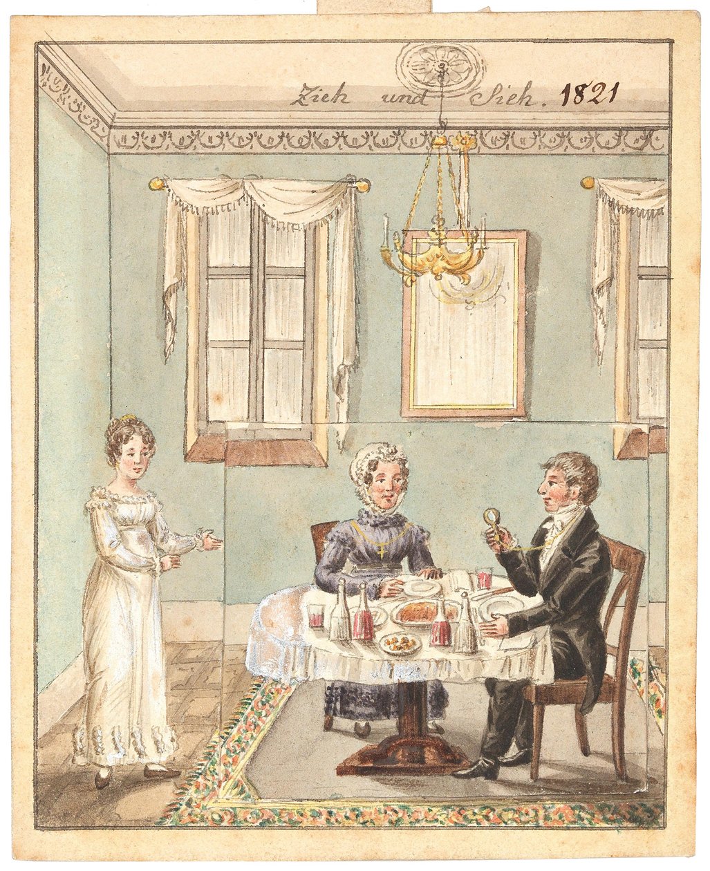 Lykønskningskort, 1821. af Unbekannt