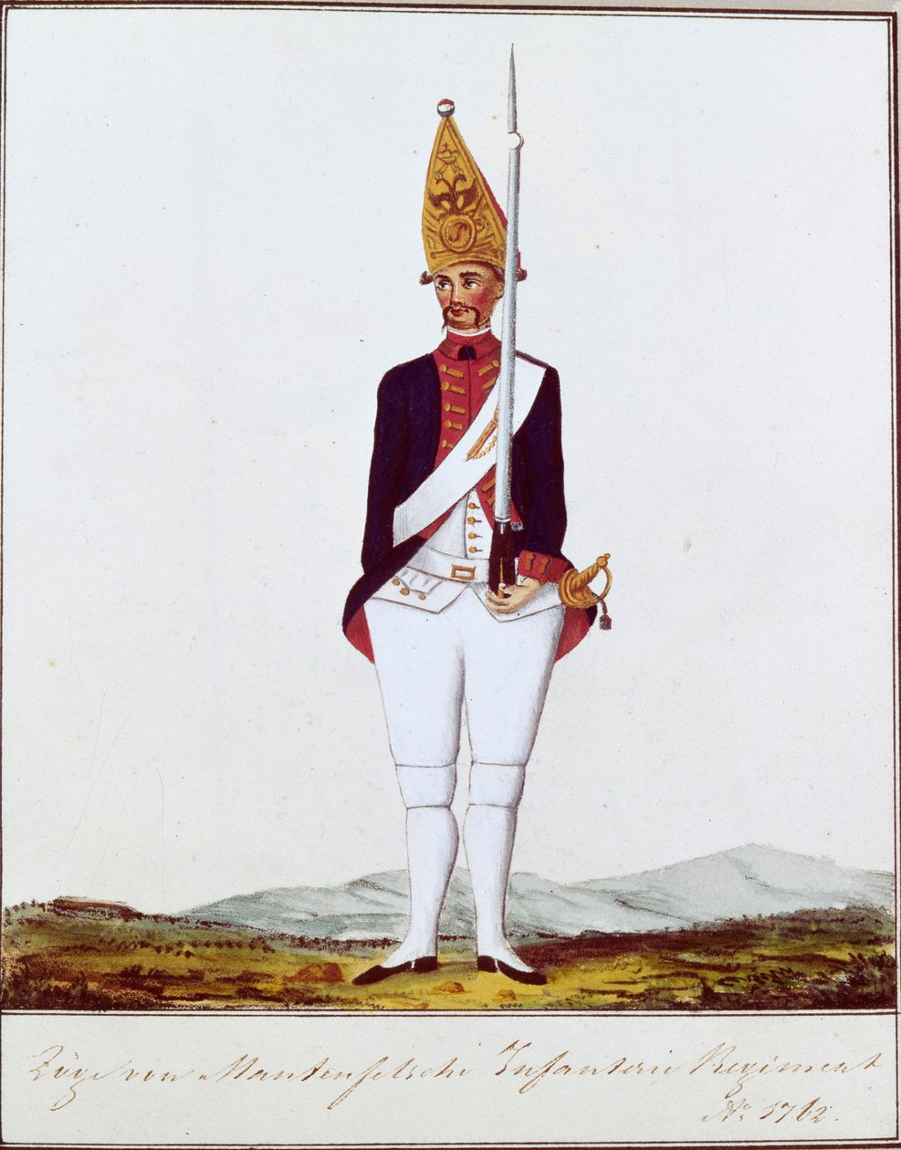 Grenader af Regiment Zöge von Manteuffel, 1762 af Unbekannt