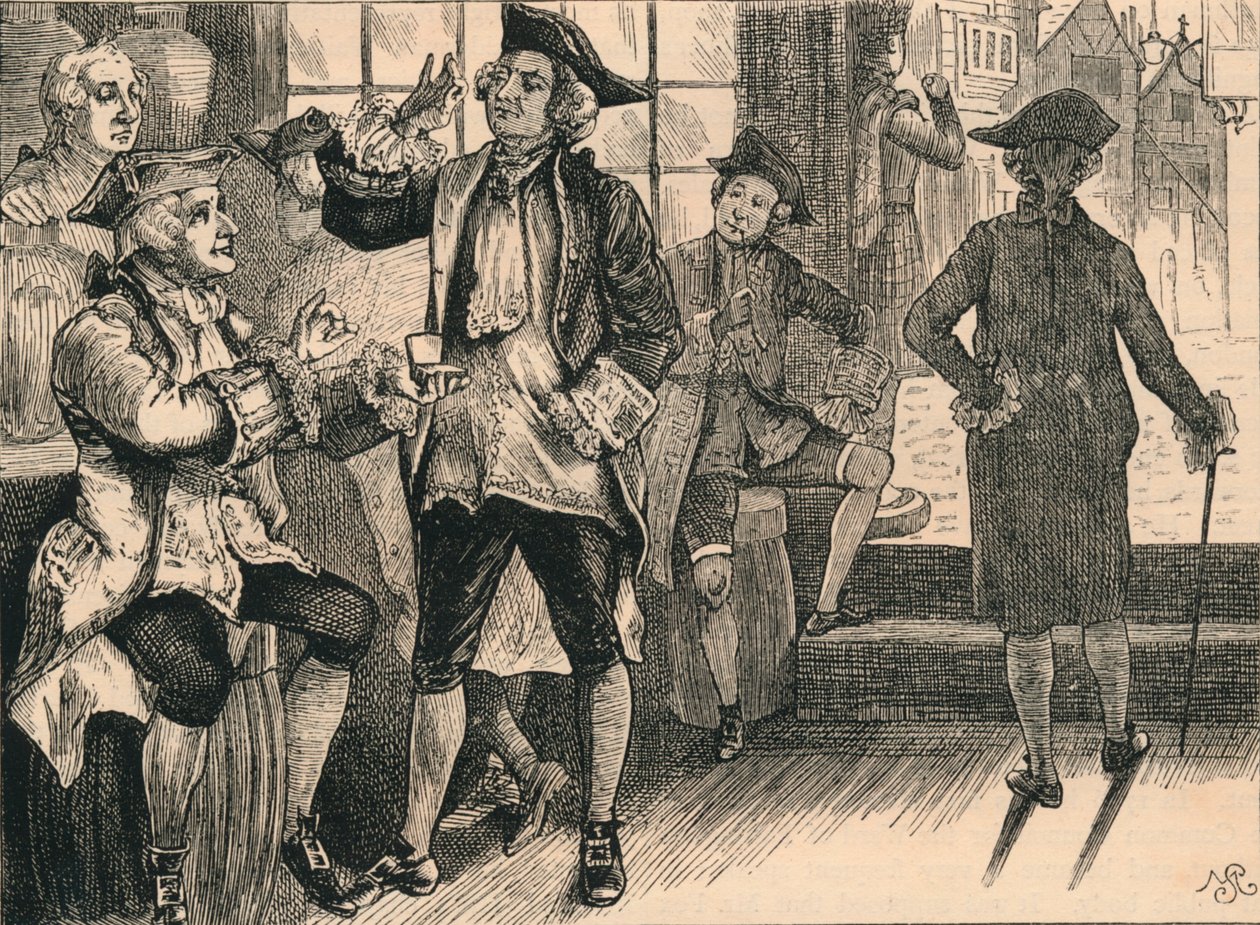 Gruppe i Hardhams Tobaksbutik, c1880. af Unbekannt