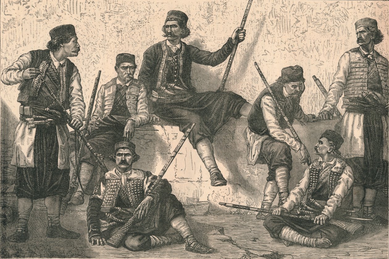 Gruppe af montenegrinere, c1879. af Unbekannt