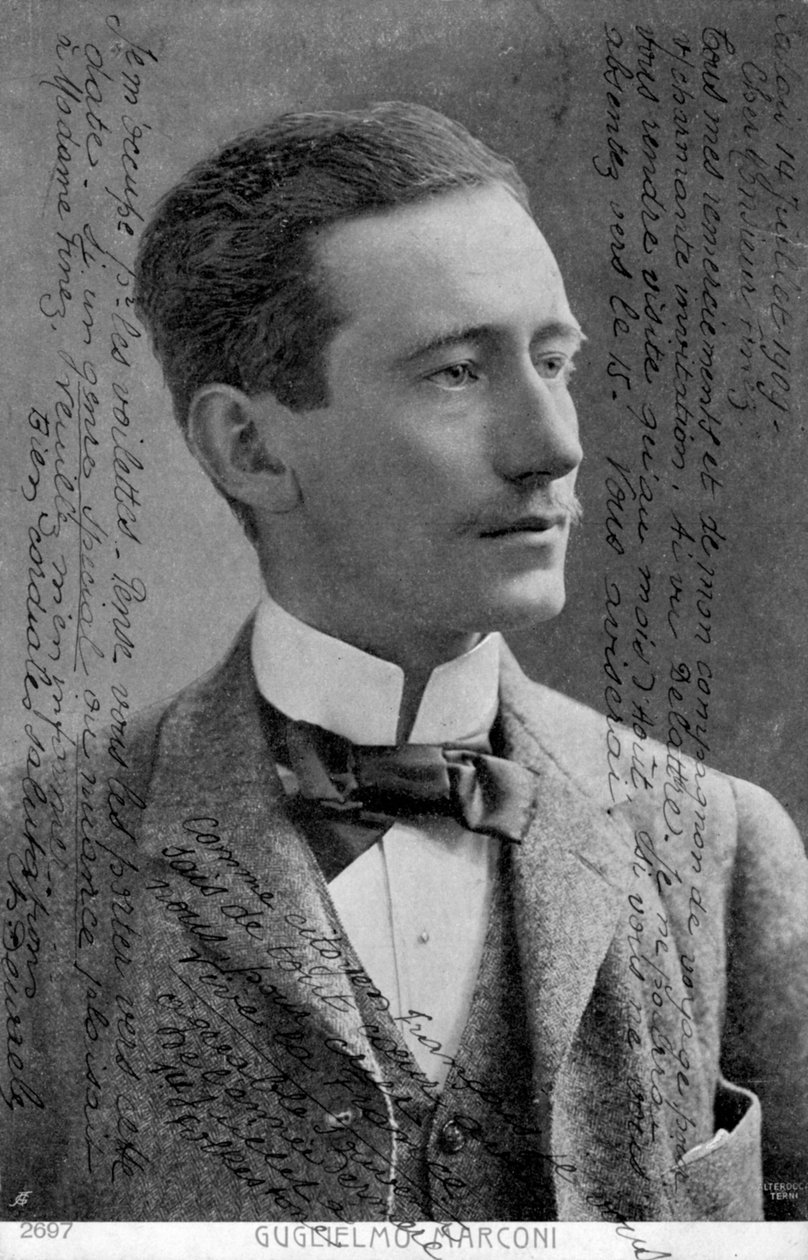 Guglielmo Marconi, italiensk fysiker og opfinder, c1909 af Unbekannt