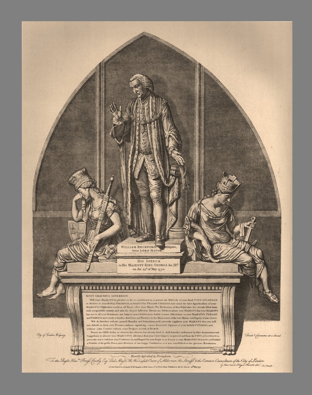 Guild Hall Monument til William Beckford, 1886 af Unbekannt