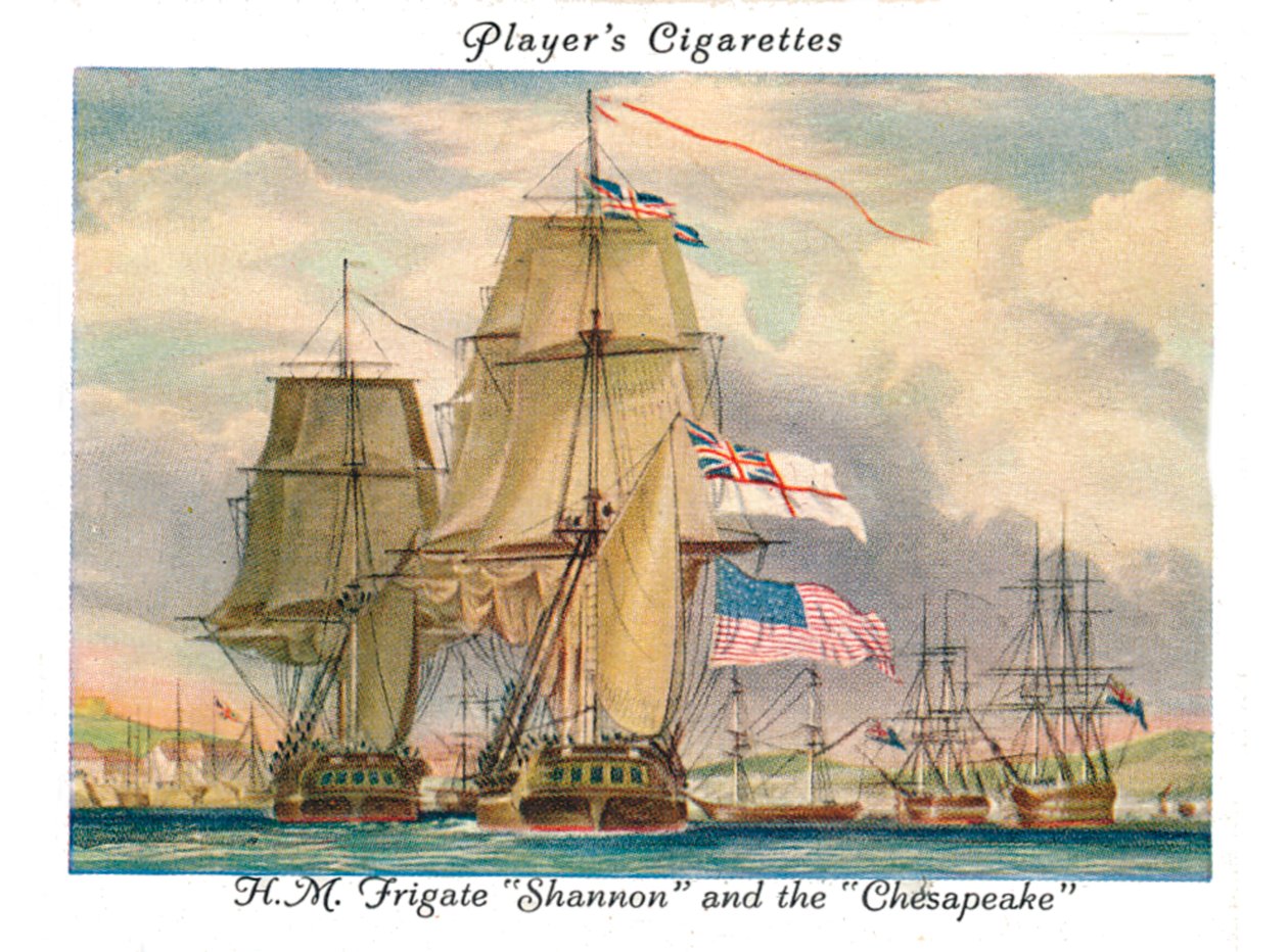H.M.Frigate Shannon and the Chesapeake, 1936. af Unbekannt