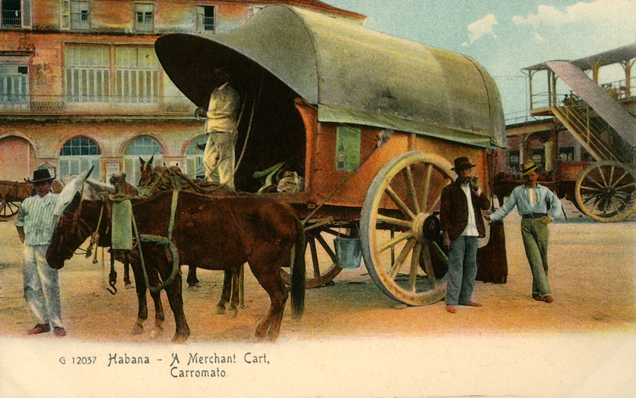 Havana - A Merchant Cart, Wagon, c1910. af Unbekannt