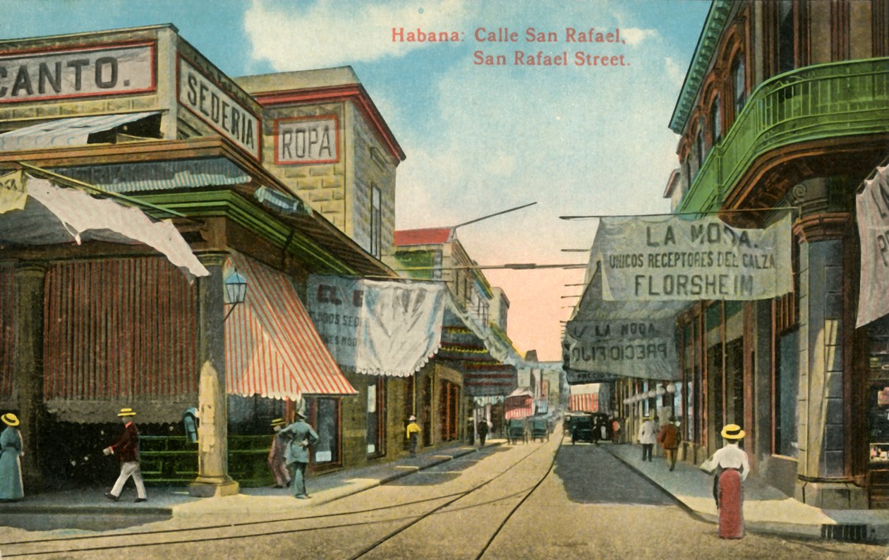 Havana: Calle San Rafael, San Rafael Street, c1910
