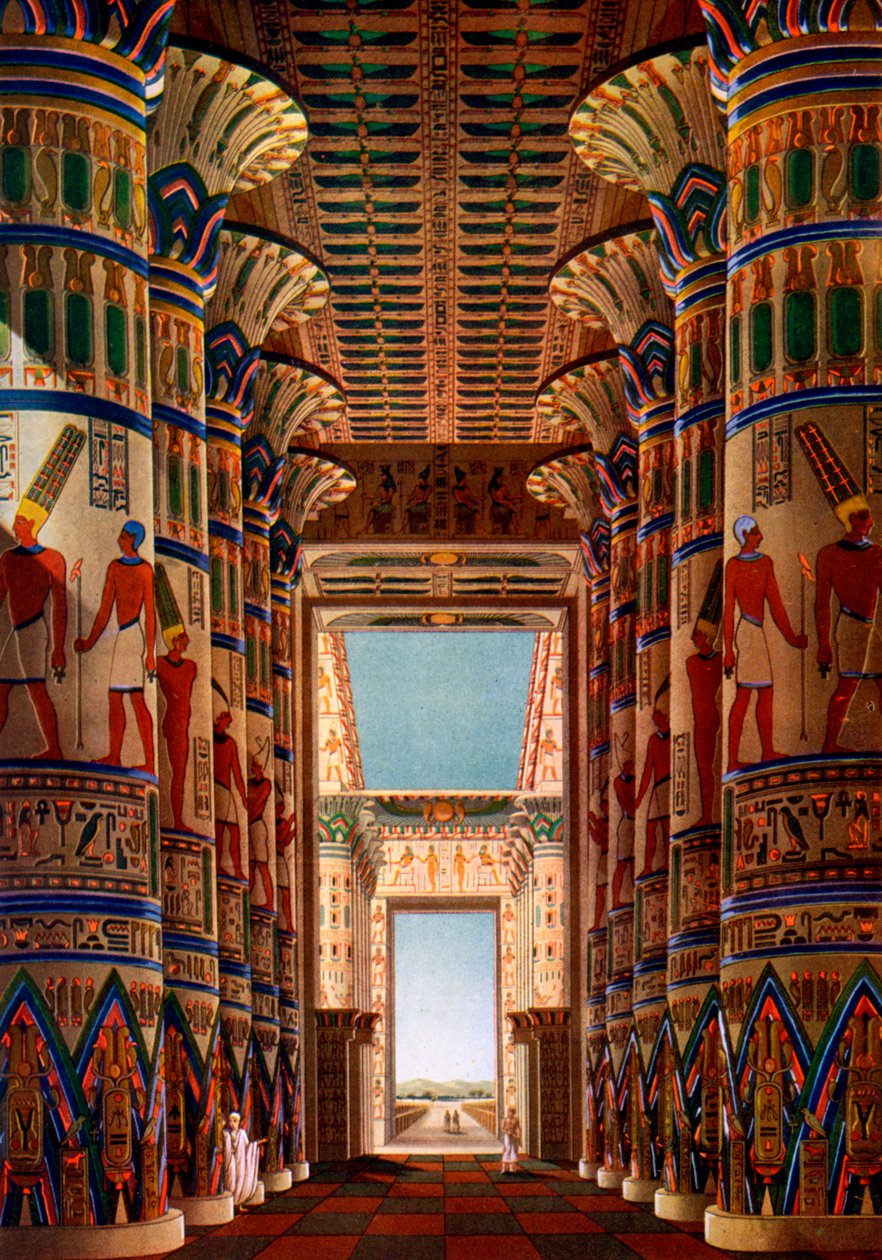 Hall of Columns, Karnak, Egypten, 1908-1909 af Unbekannt