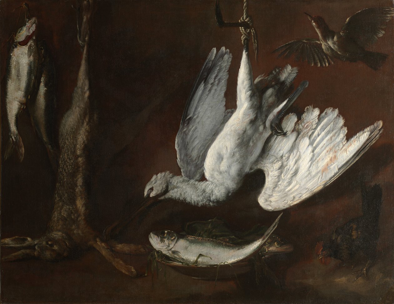 Hare, skestork og fisk, midten af 1600-tallet. af Unbekannt