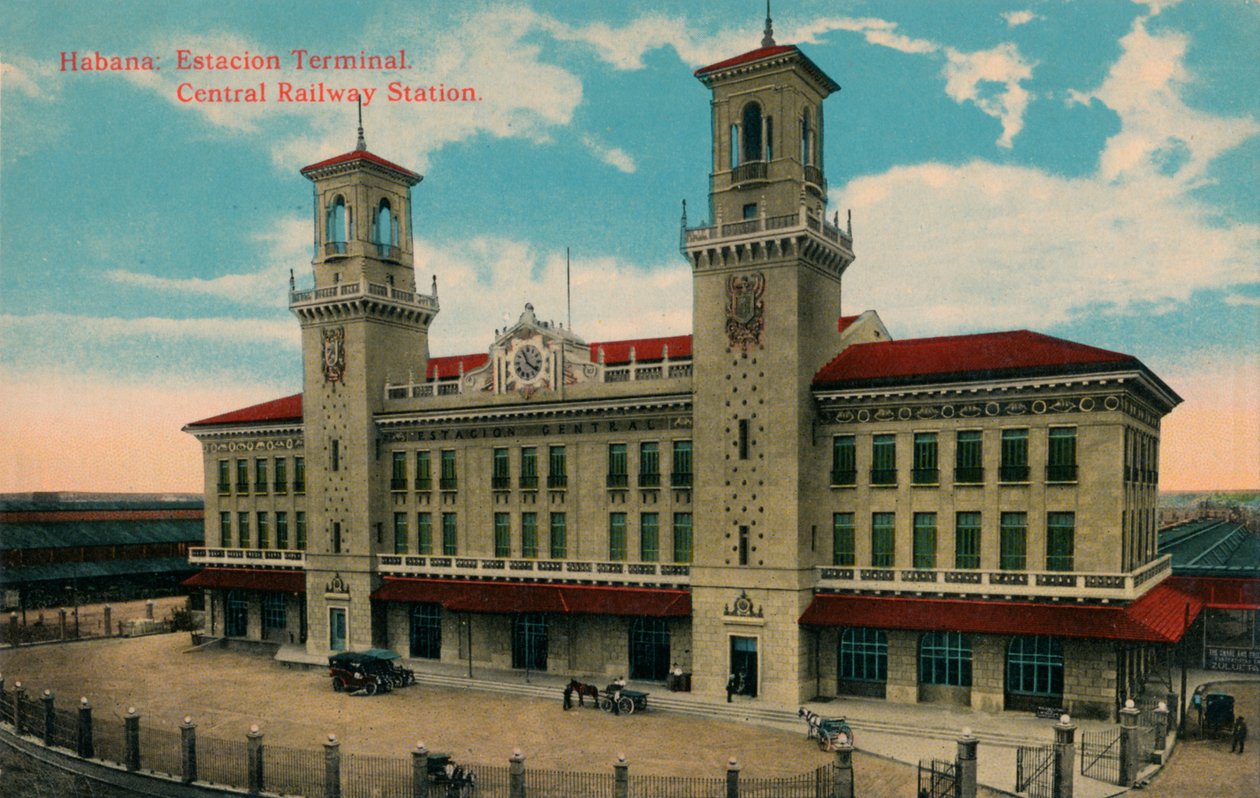 Havana Central Railway Station, Cuba, c1912 af Unbekannt