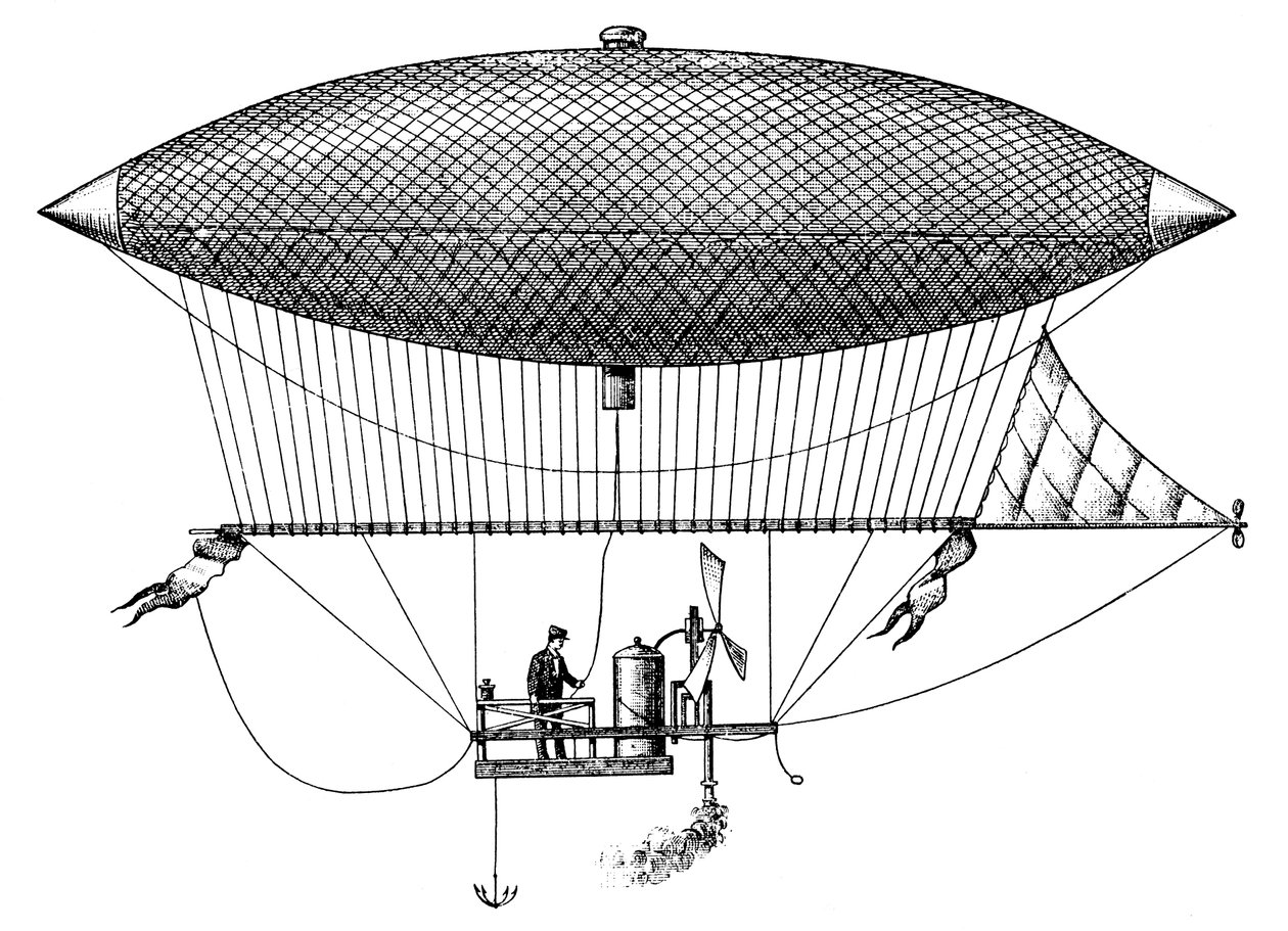 Henri Giffards styrbare luftskib fra 1852, 1903 af Unbekannt