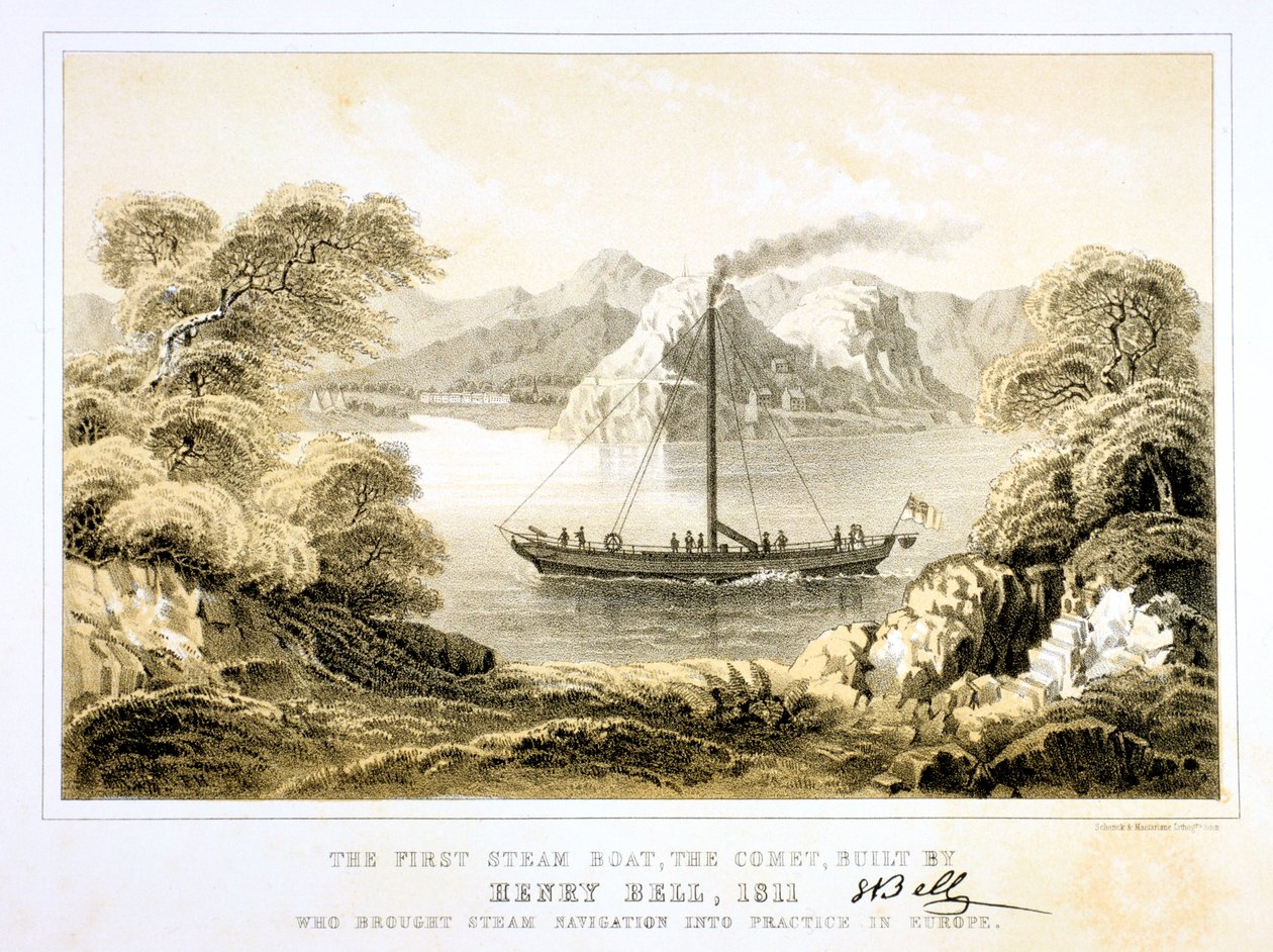 Henry Bells dampbåd Comet fra 1811, 1856. af Unbekannt