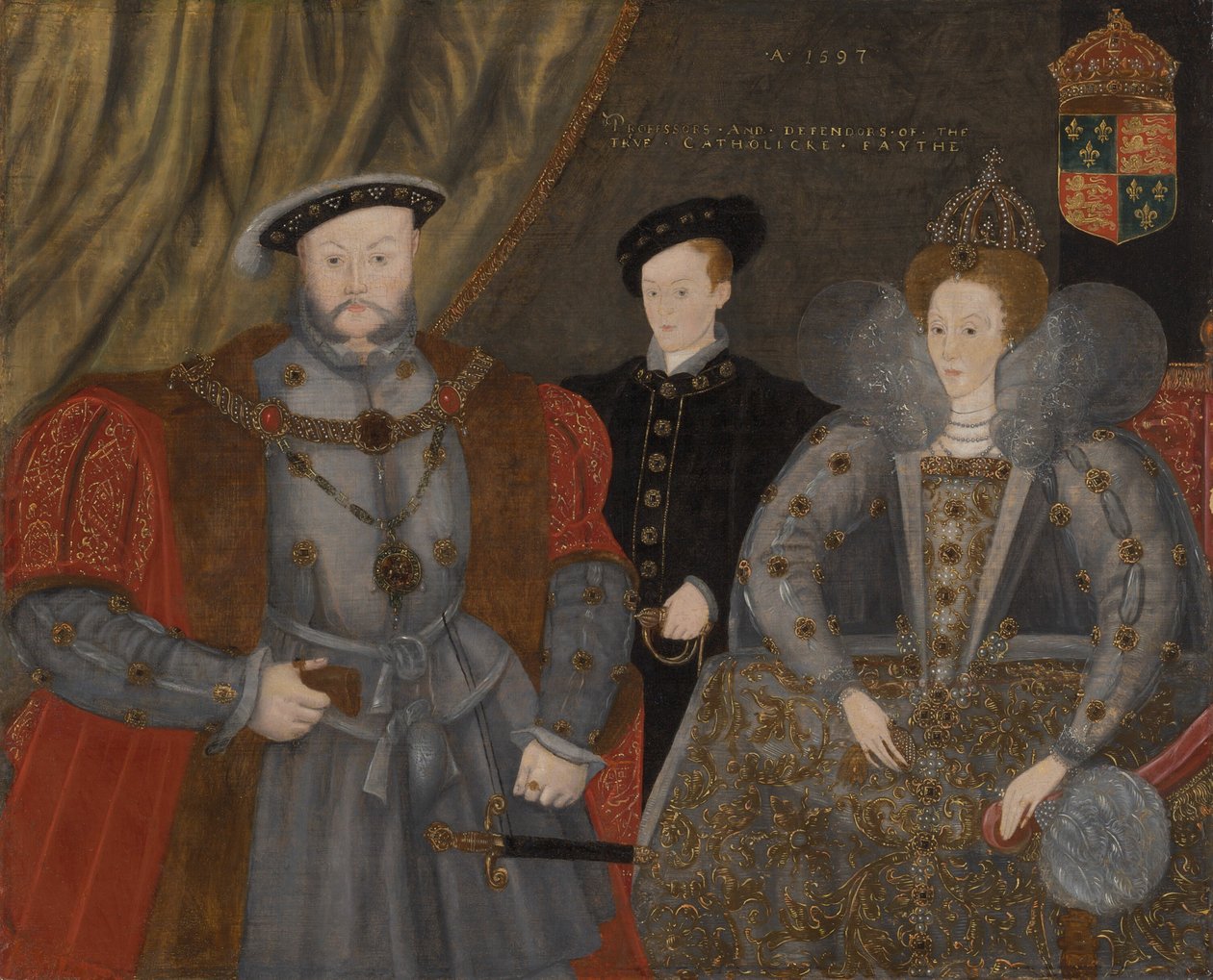 Henry VIII, Elizabeth I og Edward VI, 1597. af Unbekannt