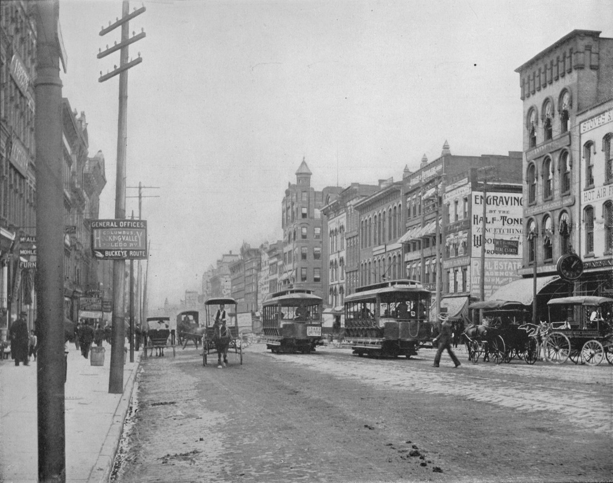 High Street, Columbus. Ohio, c1897. af Unbekannt