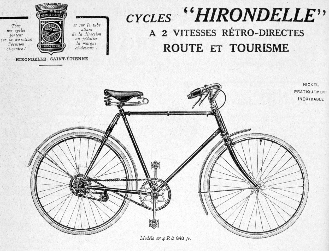 Hirondelle Saint Etienne, Bicycle Tourism Advertisement, 20. århundrede af Unbekannt