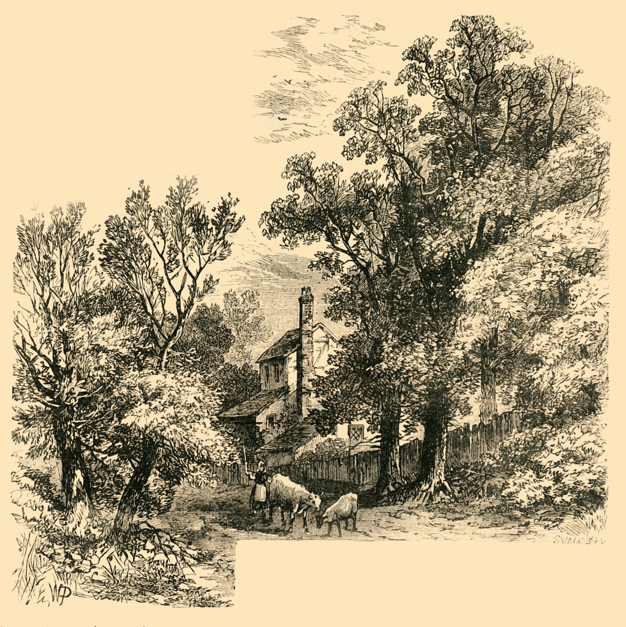 Hus ved Craven Hill i 1760, c1876. af Unbekannt