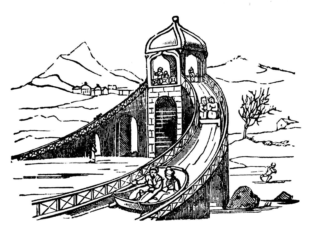 Ice Mountain, kunstig slædebane, Rusland, 1836 af Unbekannt