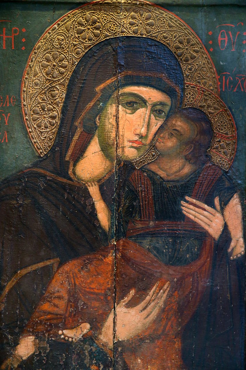 Ikon i Pedoulas byzantinske museum: Jomfru Eleousa af Unbekannt