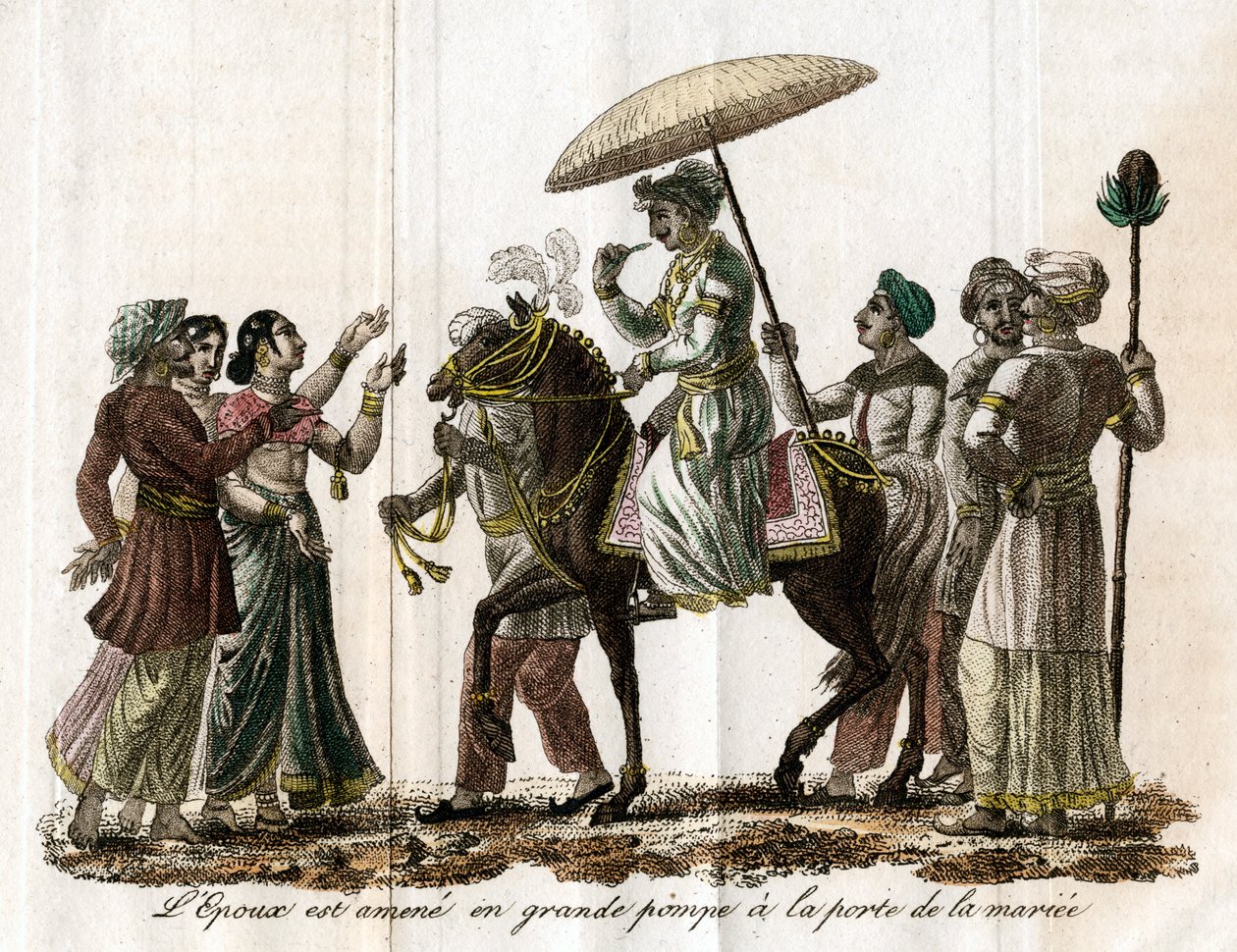 Indisk bryllupsoptog, c1800-tallet af Unbekannt