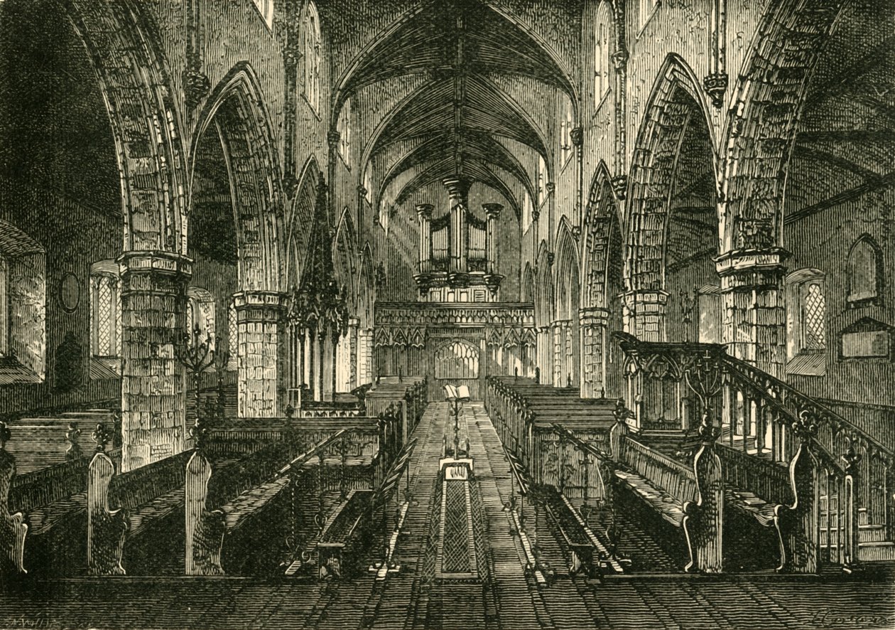 Interiør af Londonderry Cathedral, 1898. af Unbekannt