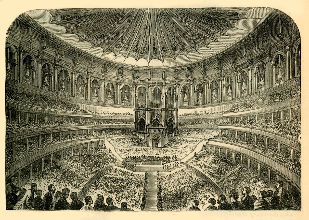 Interiør af Albert Hall, c1876. af Unbekannt