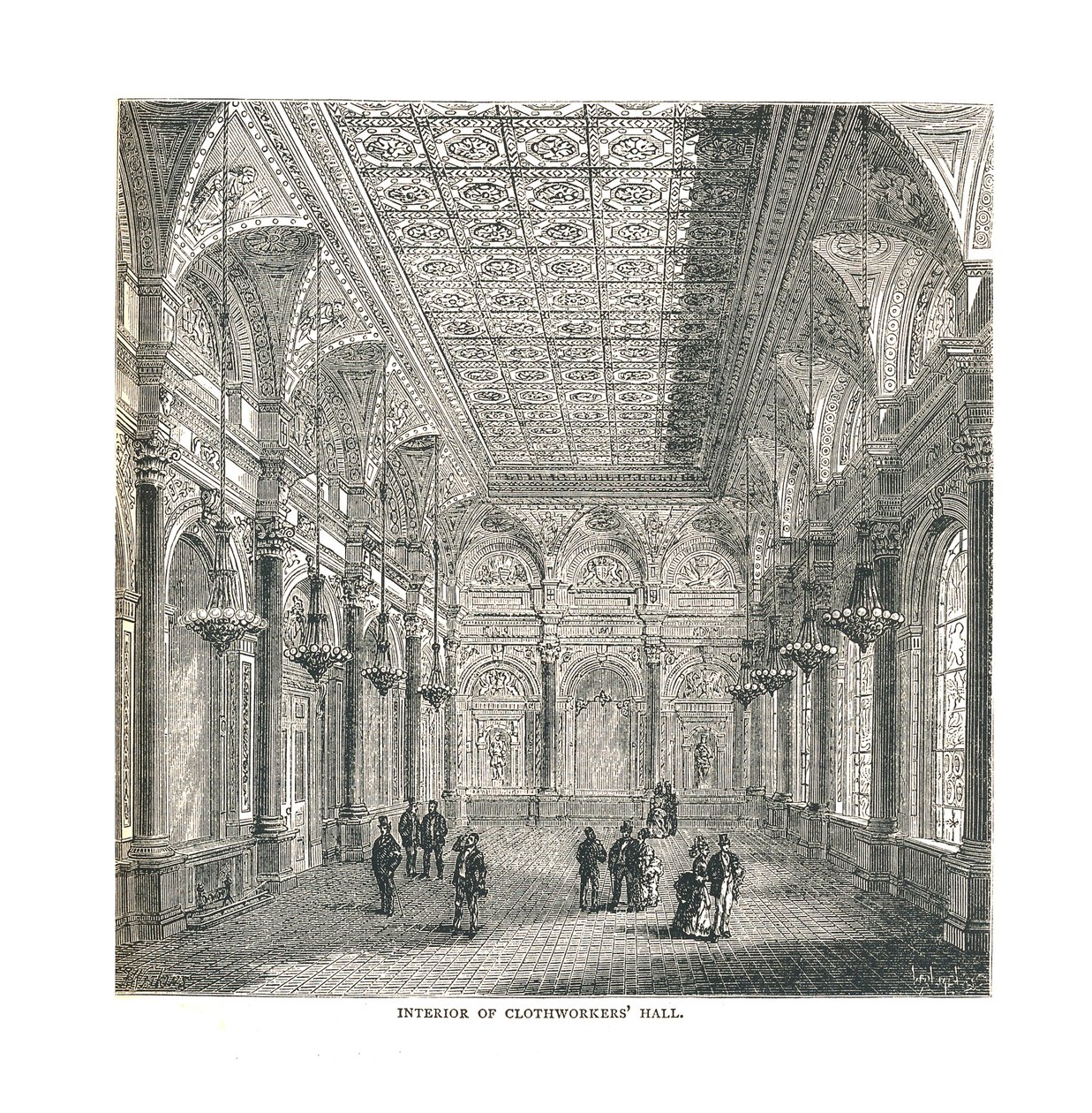 Tøjarbejdersalens interiør, 1878 af Unbekannt