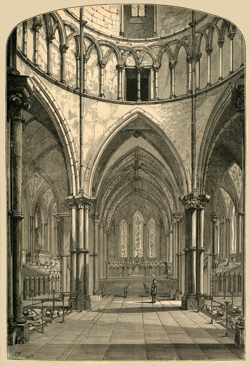 Tempelkirkens interiør, 1870, 1897. af Unbekannt