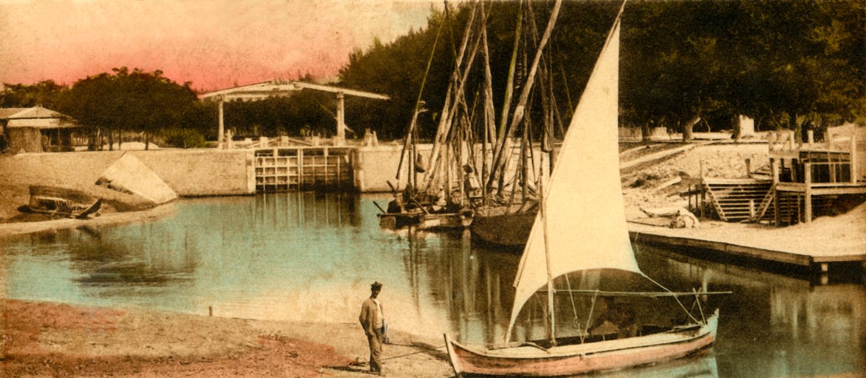Ismailia - Oversvømmelsesporten nedad, c1918-c1939. af Unbekannt