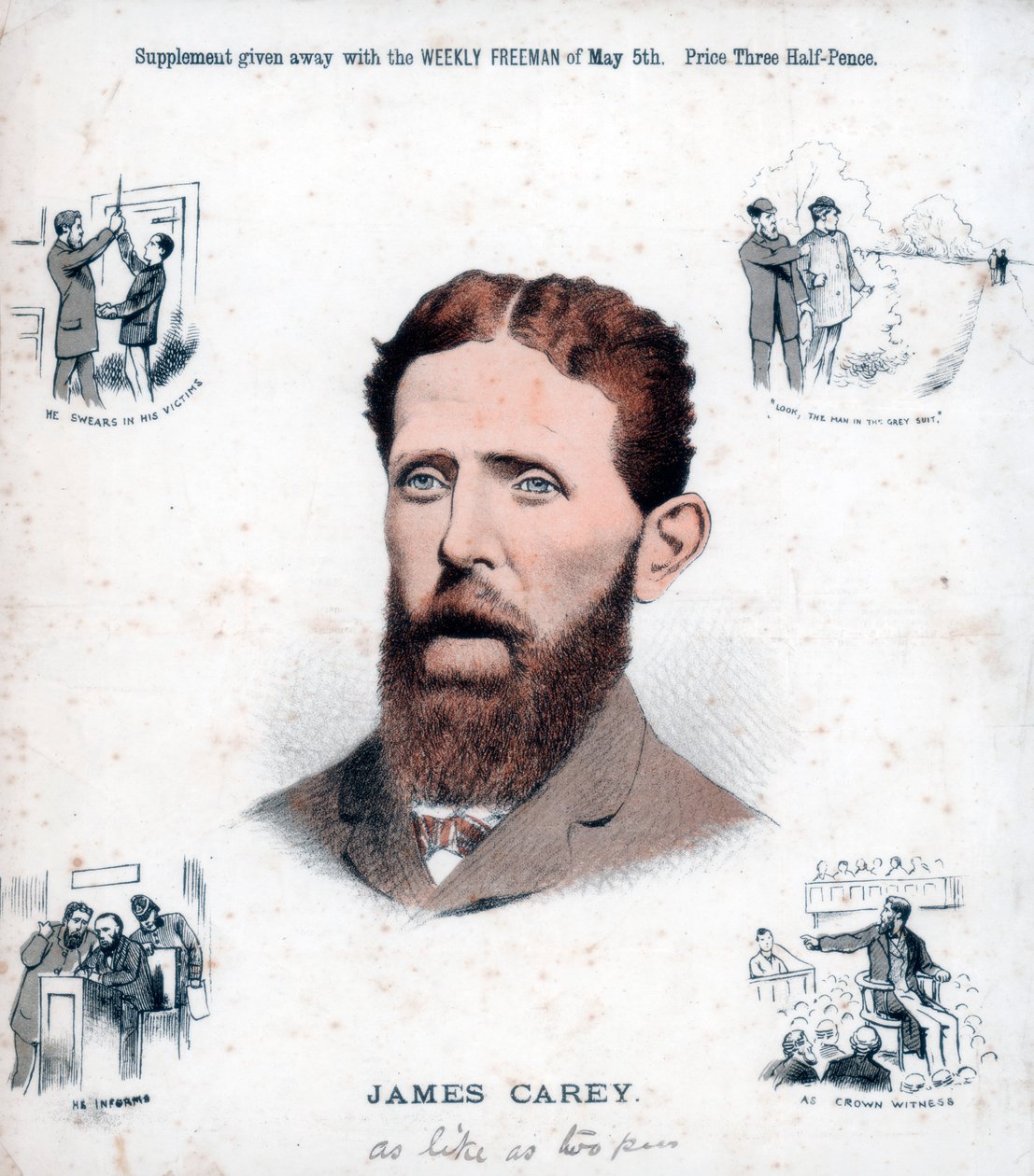 James Carey, irsk republikaner og informant, 1883 af Unbekannt