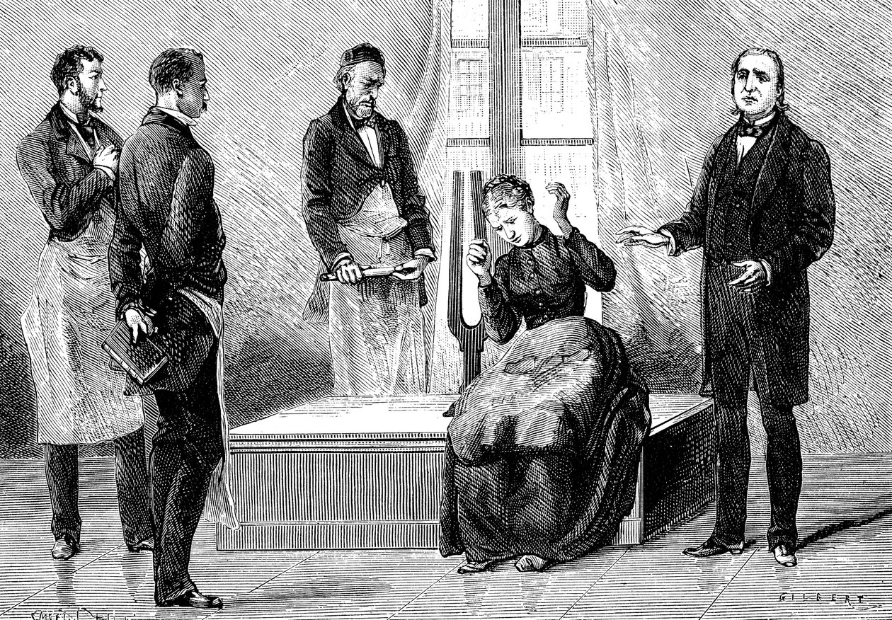 Jean Martin Charcot demonstrerer hypnose, 1879 af Unbekannt