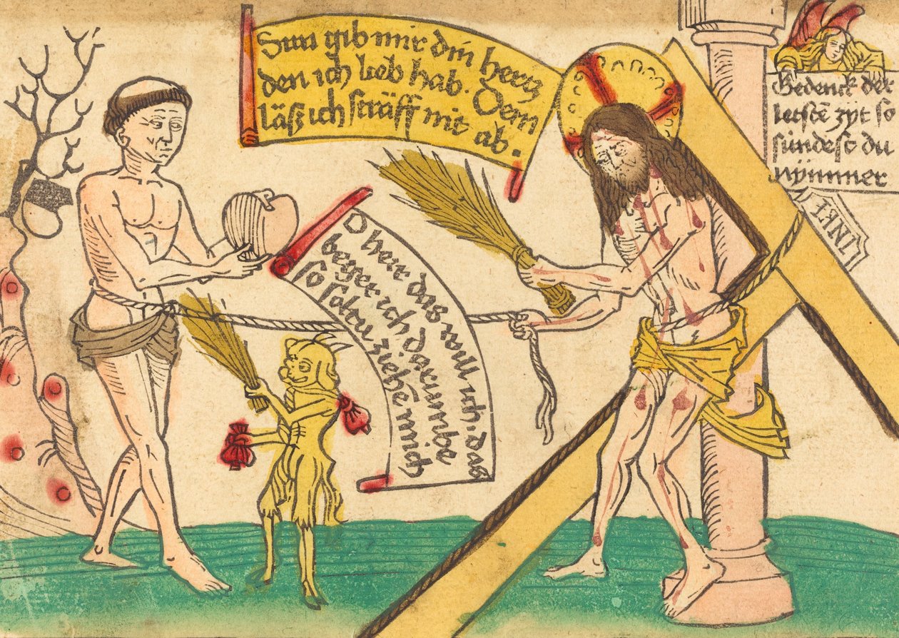 Jesus tiltrækker de trofaste til hjertet, 14801490. af Unbekannt