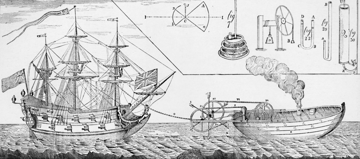 Jonathan Hullss dampslæbebåd, 1736, 1904 af Unbekannt