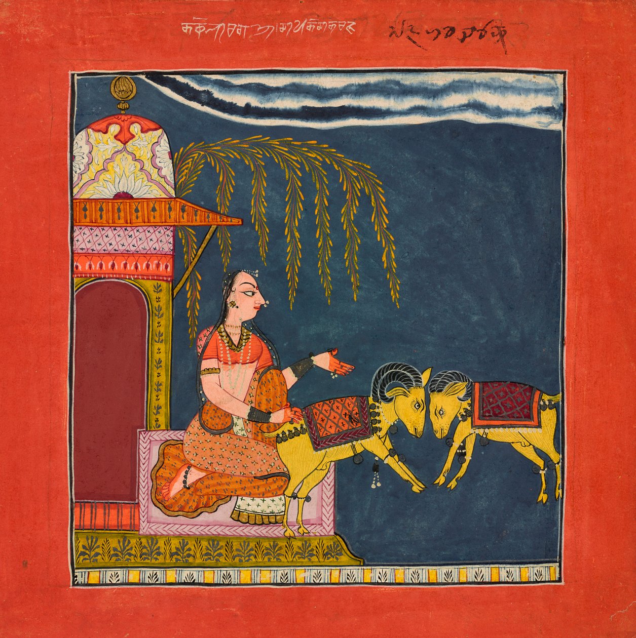 Kachheli Ragini, Fra en Ragamala, Ka. 1710. af Unbekannt