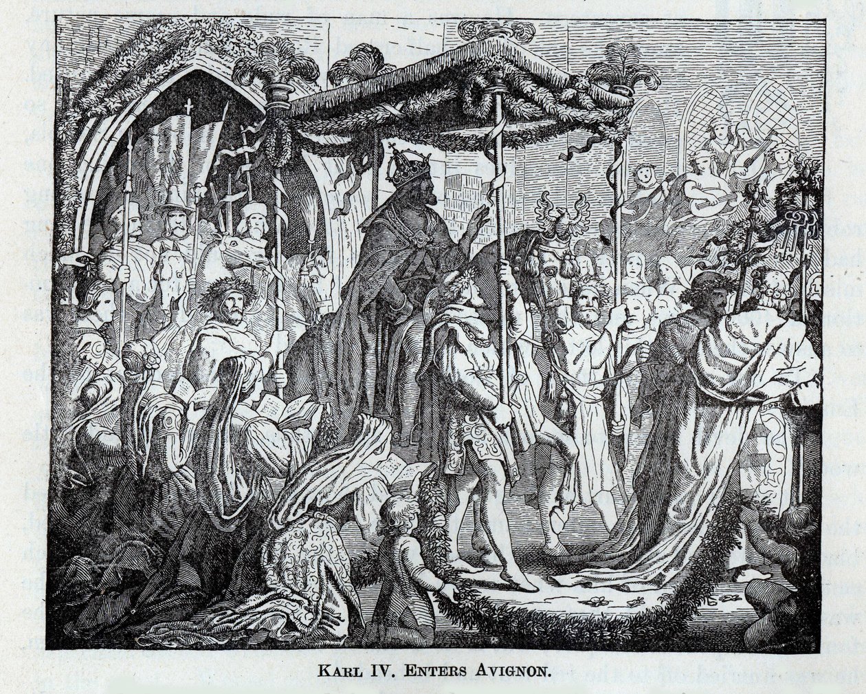 Karl IV kommer ind i Avignon, 1882 af Unbekannt