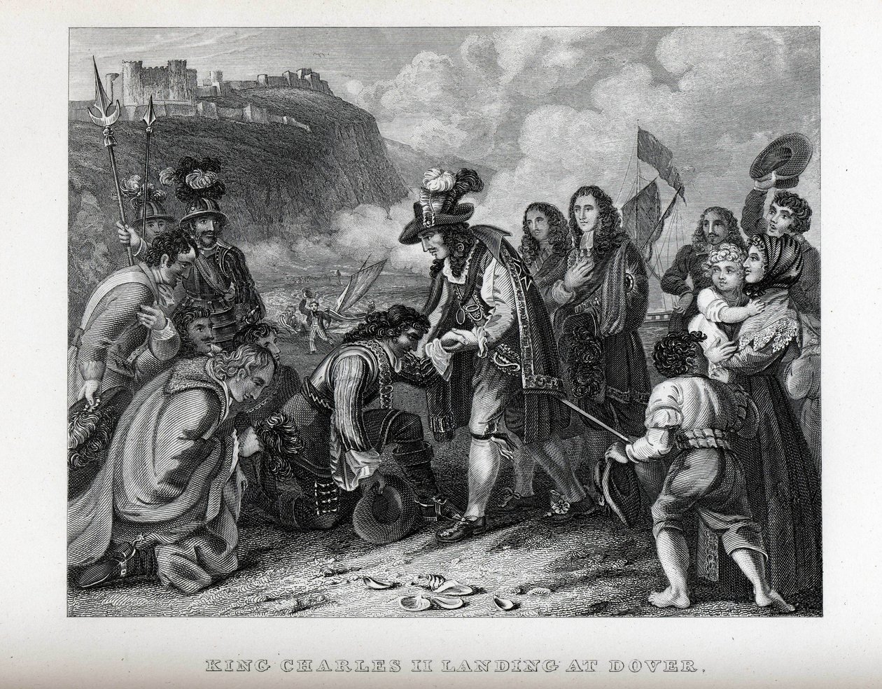 Kong Charles II lander i Dover, 1882 af Unbekannt