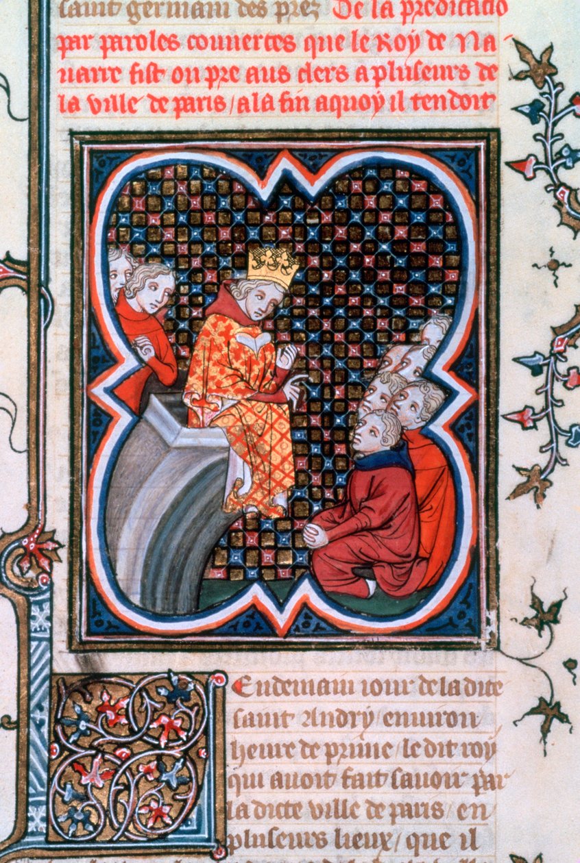 Kong Charles af Navarra prædiker, 1375-1379 af Unbekannt