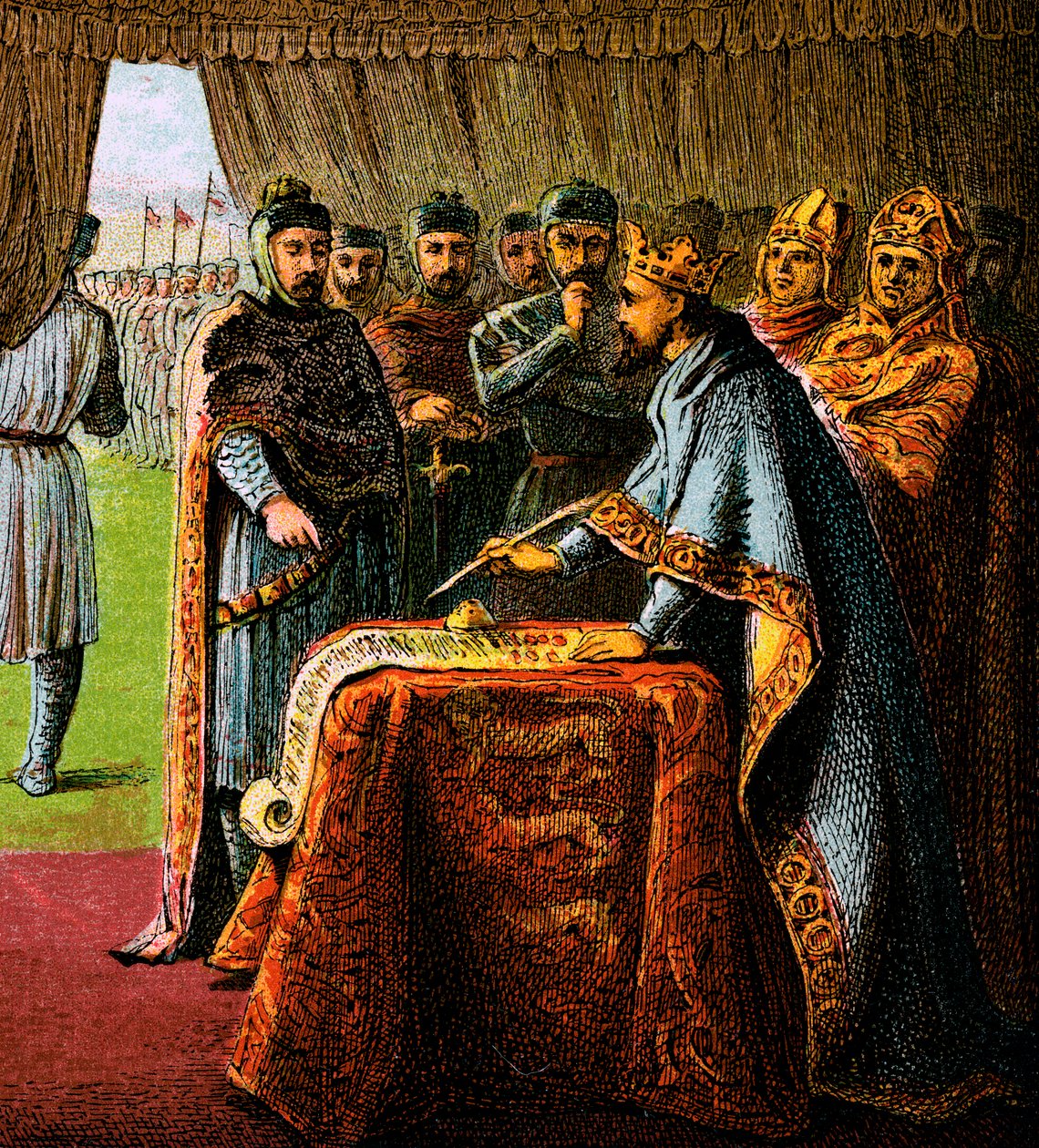 King John And The Magna Carta, 1215, c1850 af Unbekannt