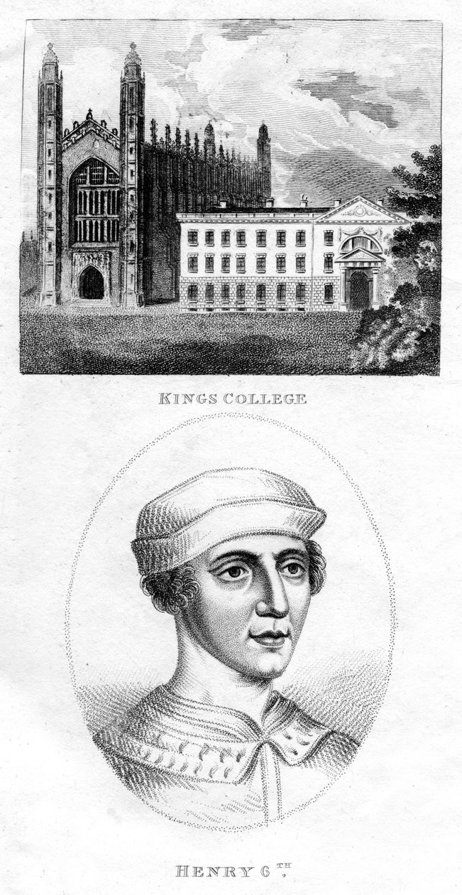 Kings College, Cambridge og Henry VI, 1801 af Unbekannt
