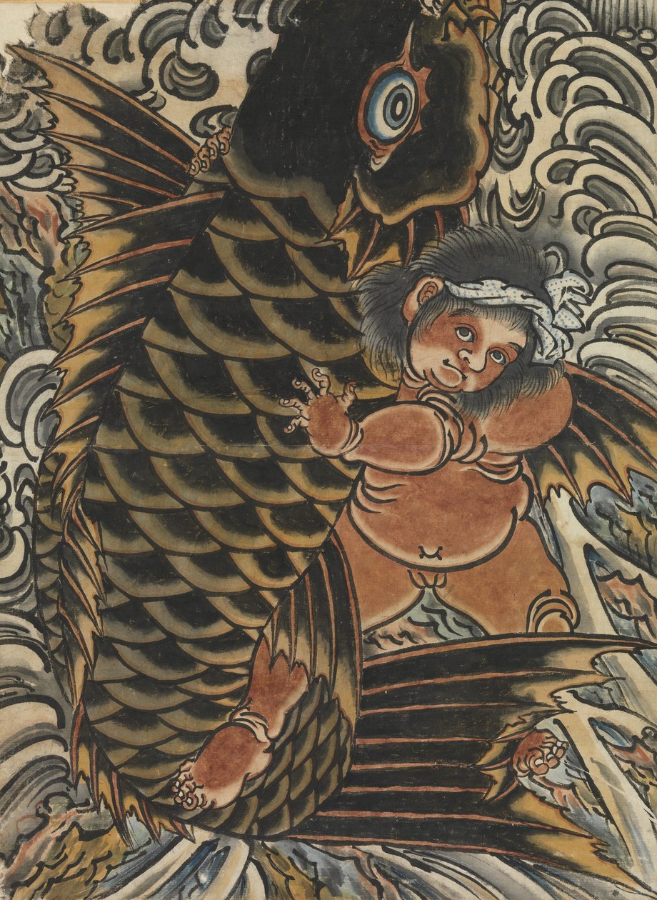Kintaro med karper, 1800-tallet. af Unbekannt