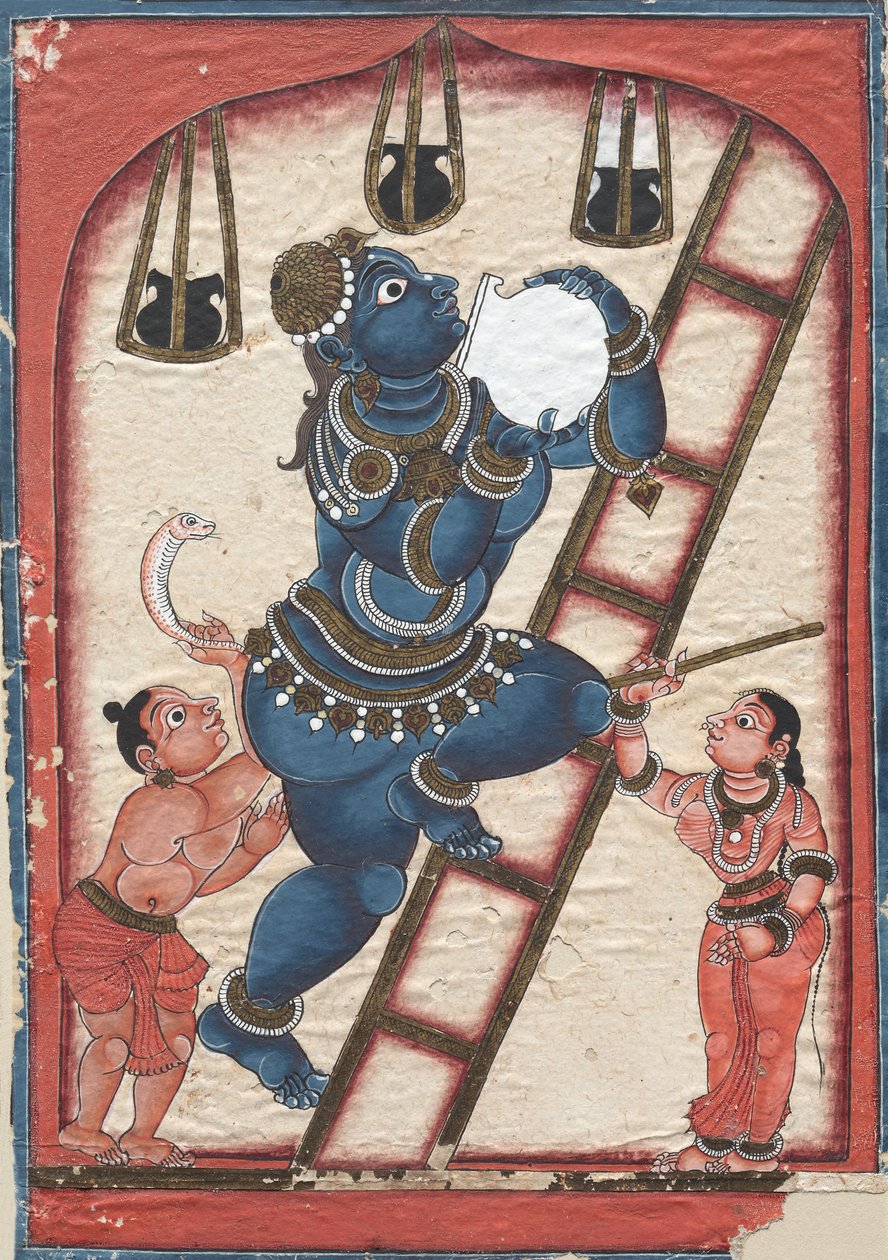 Krishna stjæler ostemasse, slutningen af 1700-tallet. af Unbekannt