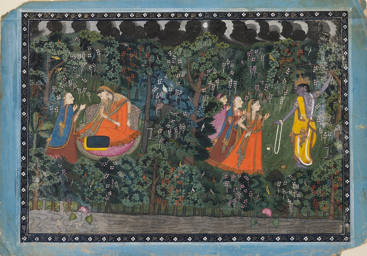 Krishna og Radha, c1850 af Unbekannt