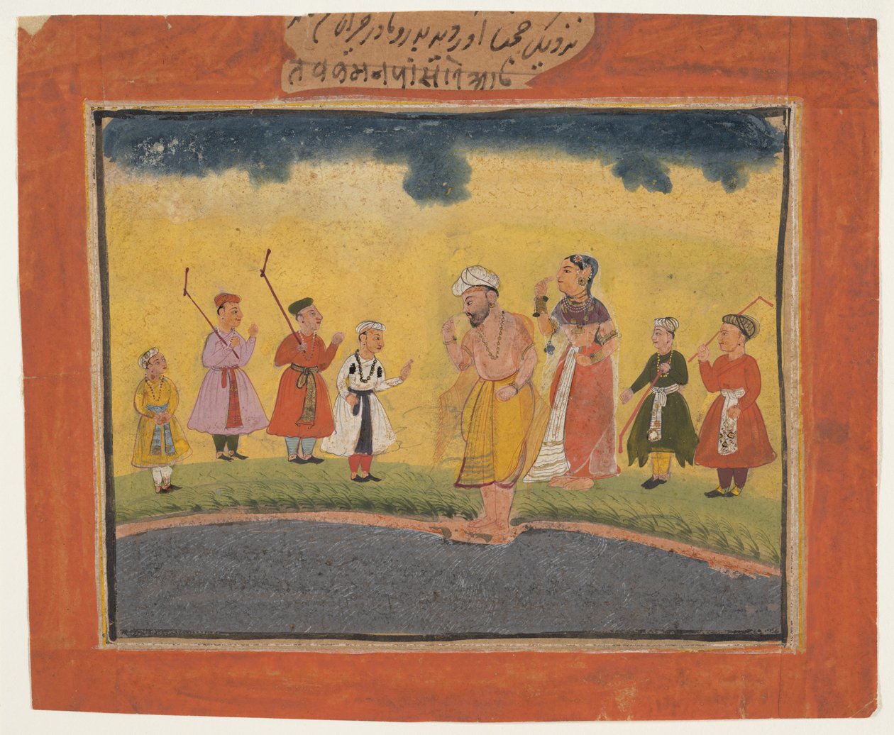 Krishnas forældre søger efter ham, ca. 1615. af Unbekannt