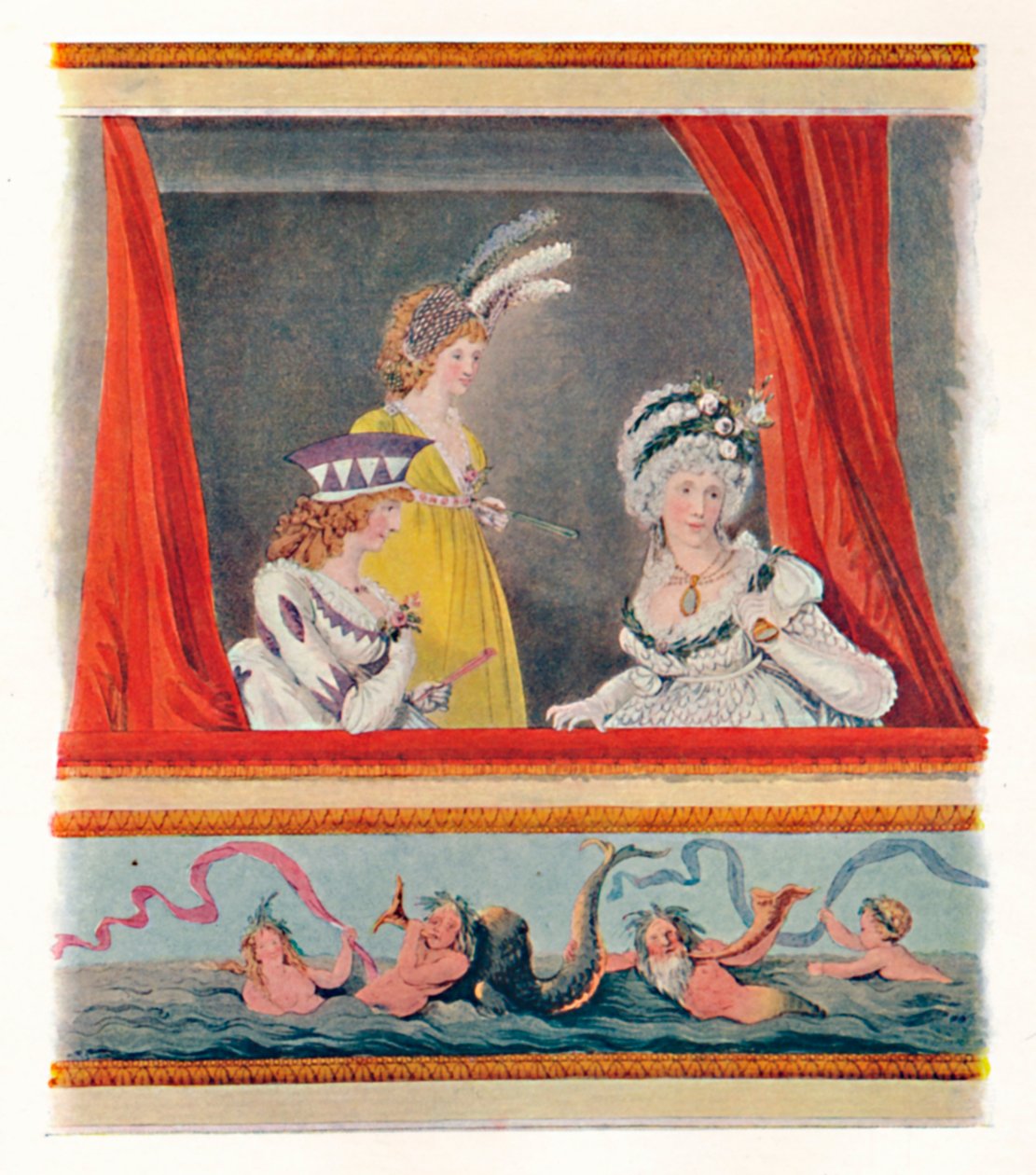Damer i aftenkjole, 1796, 1904 af Unbekannt