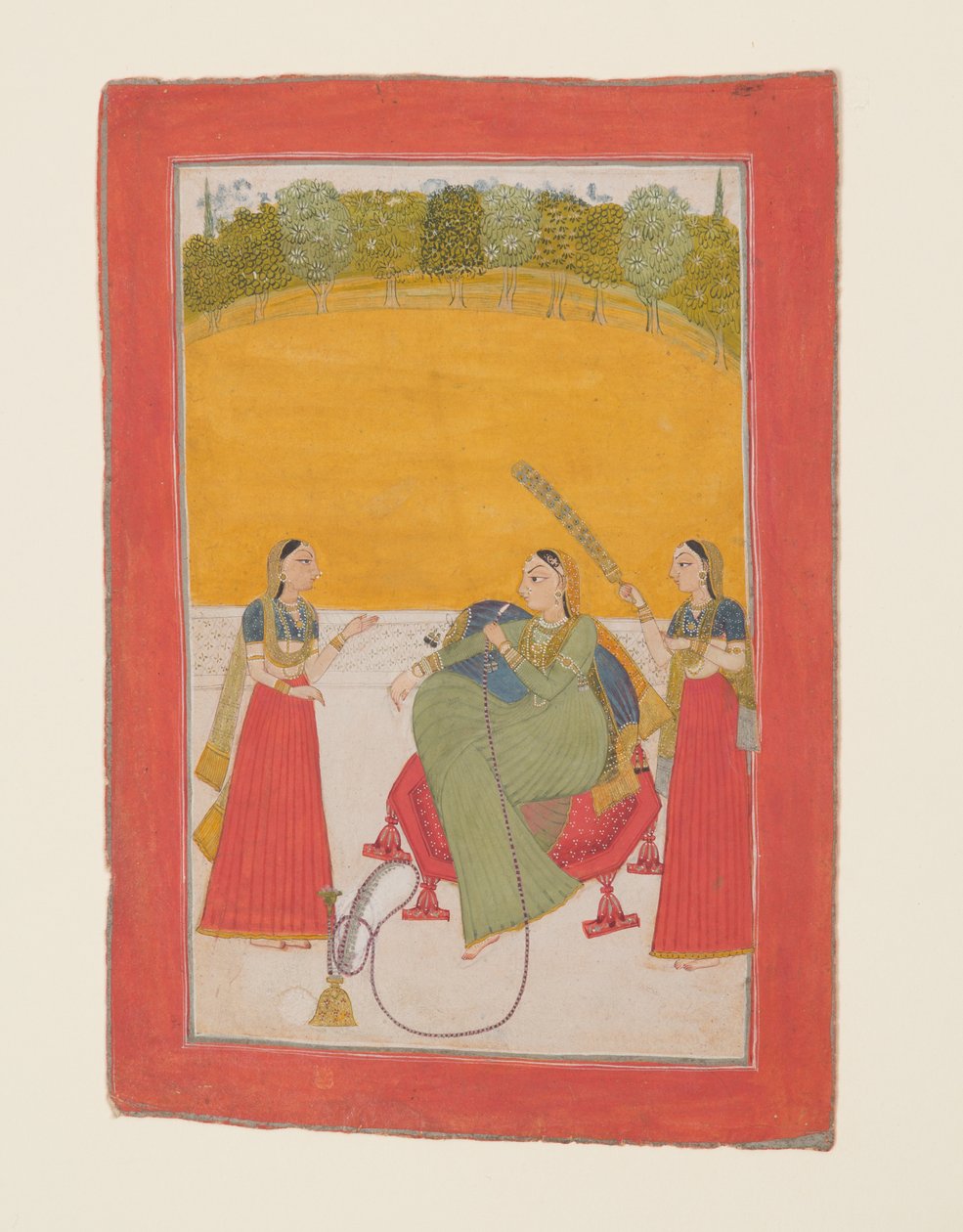 Lady on a Terrace, 1700-tallet. af Unbekannt