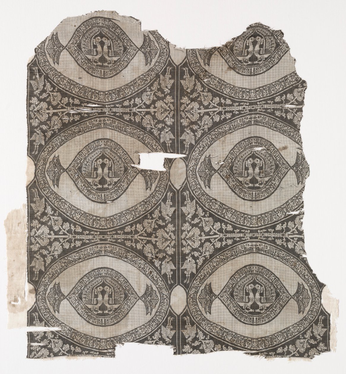 Lampas med konfronterende påfugle, 1660-1955. af Unbekannt