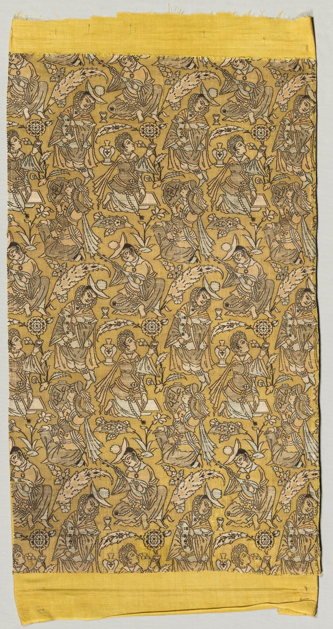 Lampas med dansere og musikere, 1600-1650. af Unbekannt