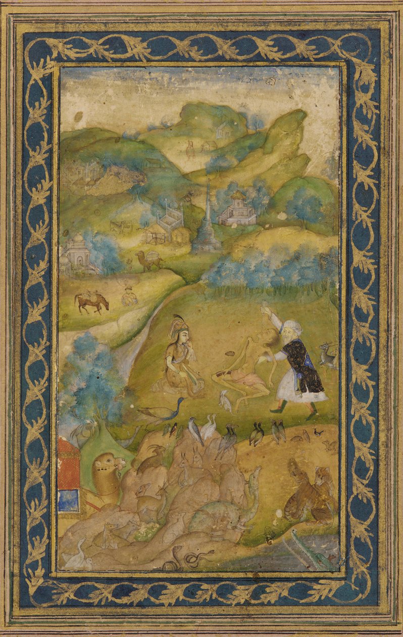 Layla og Majnun, Mughal-dynasti, 1600-tallet. af Unbekannt