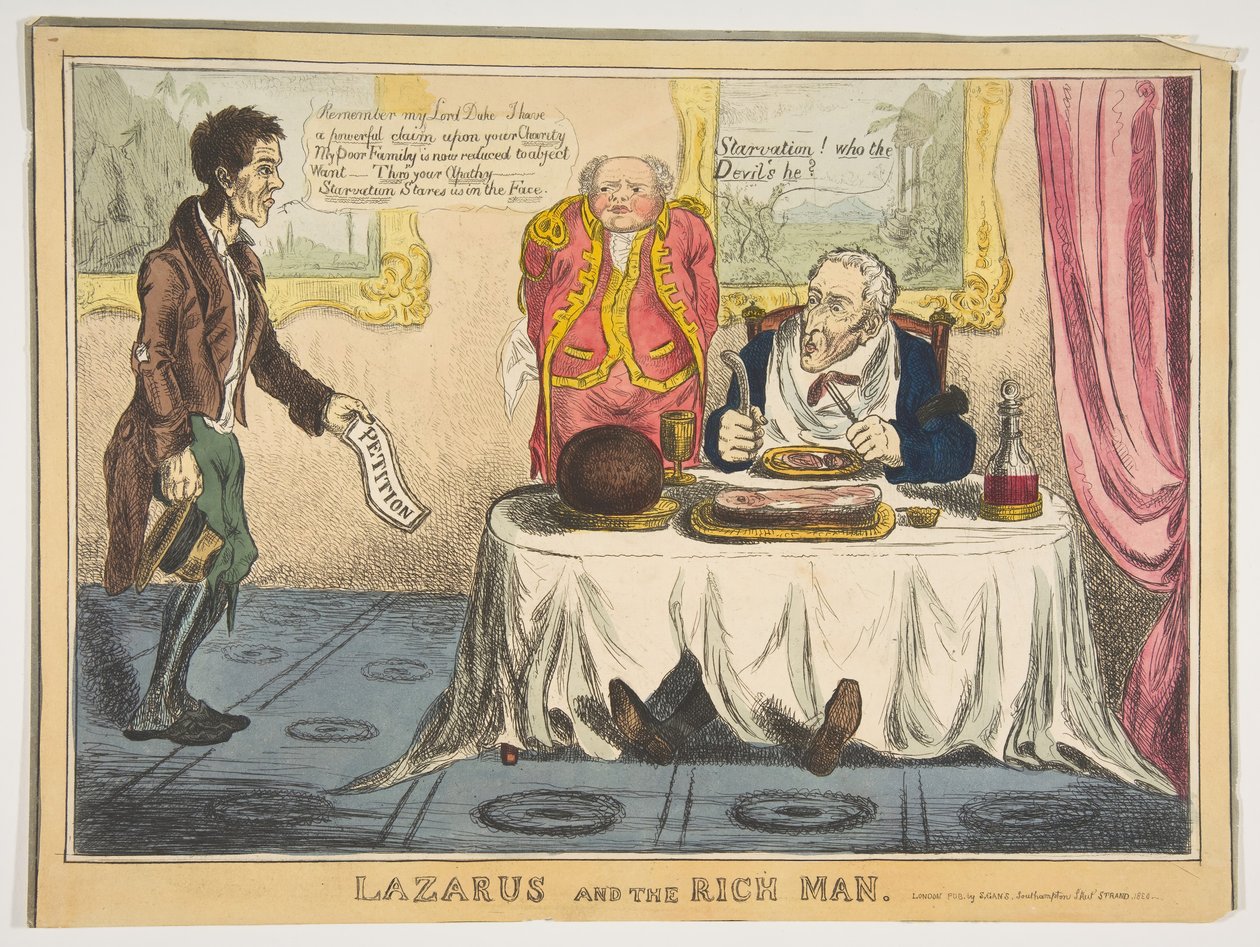 Lazarus og den rige mand, 1830. af Unbekannt
