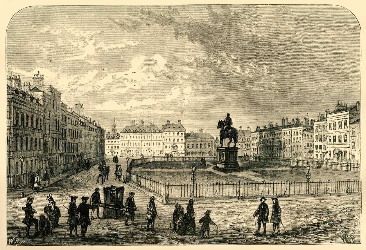 Leicester Square, omkring 1750, 1881. af Unbekannt